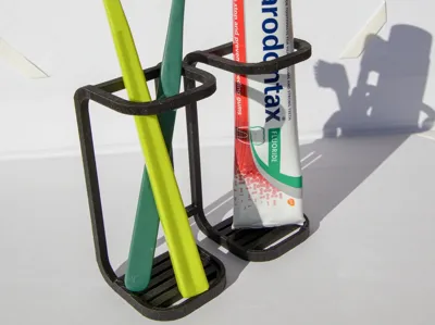 Minimalistic toothbrush and paste holder