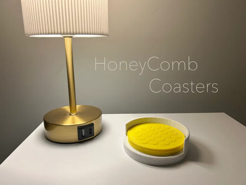 Honeycomb Coasters - With Coaster holder