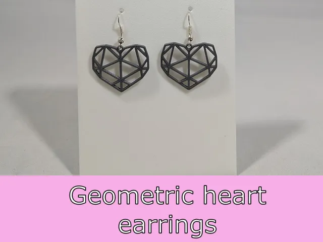 Geometric heart earrings