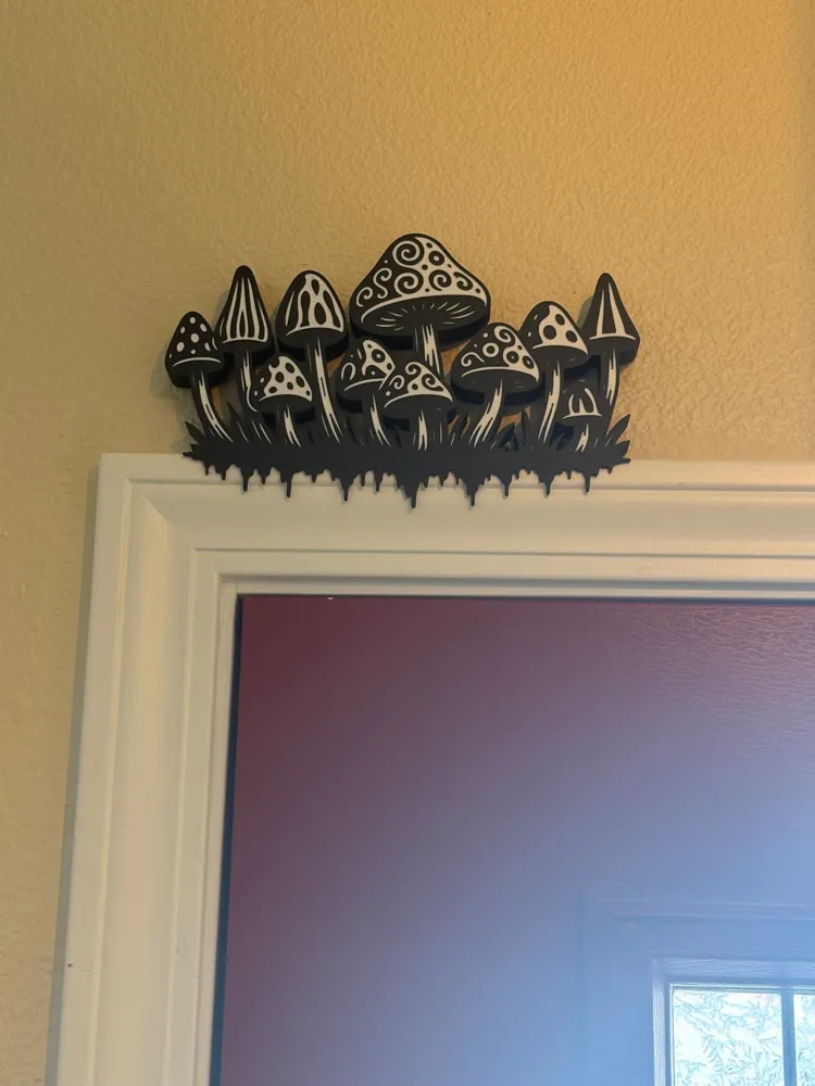 Mushroom Bunch Door Topper - Free 3D Print Model - MakerWorld