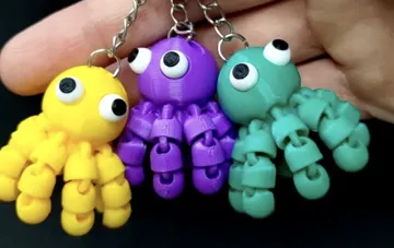 Objeto manipulable: Flexi Funny Octopus with face — vista de referencia 3