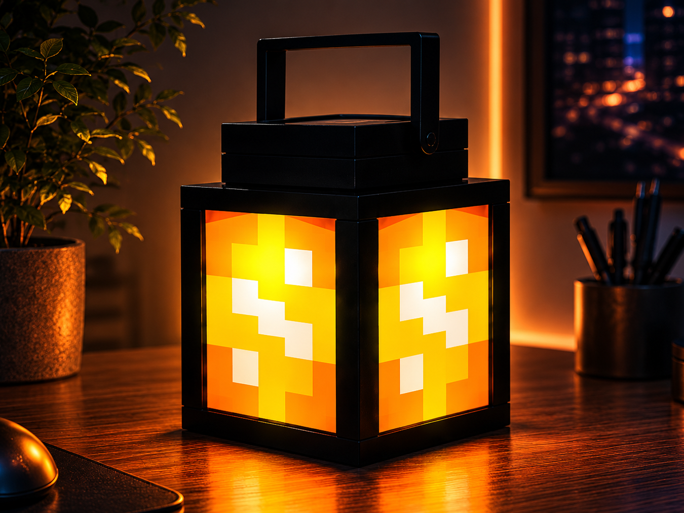 Pixel Lantern | Solar Powered| Minecraft Inspired