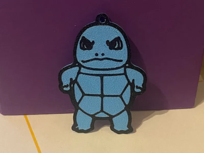 angry squirtle keychain 