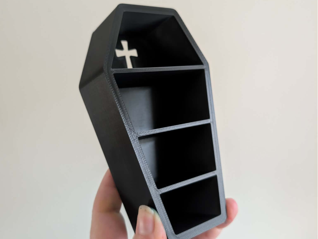 Coffin-Shaped Gothic Display Shelf 3D model