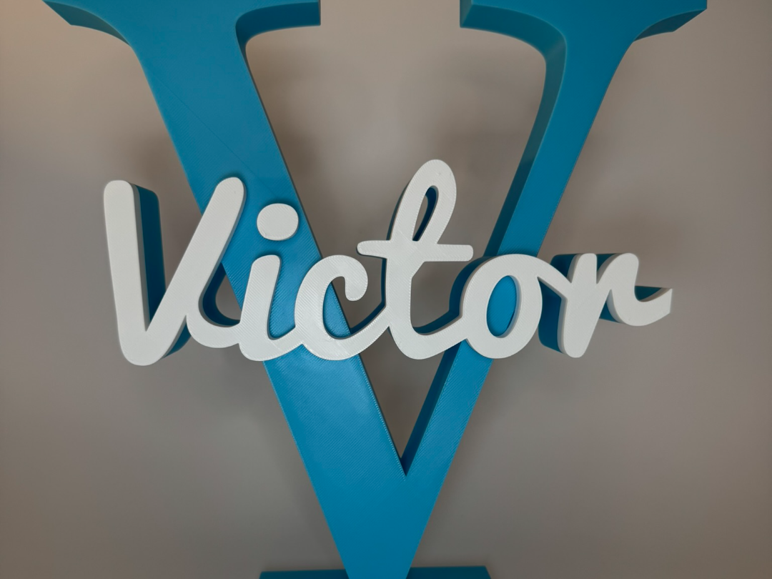 Placa de Nome 3D - Victor