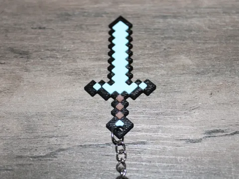 Minecraft Sword Pickaxe Keychain Collection view 4