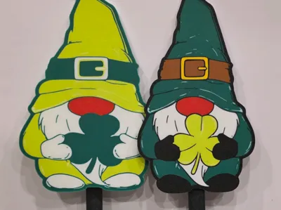 St. Patty's Day Gnome yard sign with stake
