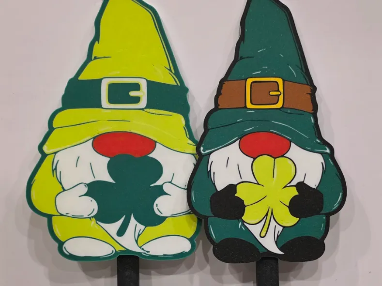 St. Patty's Day Gnome yard sign with stake