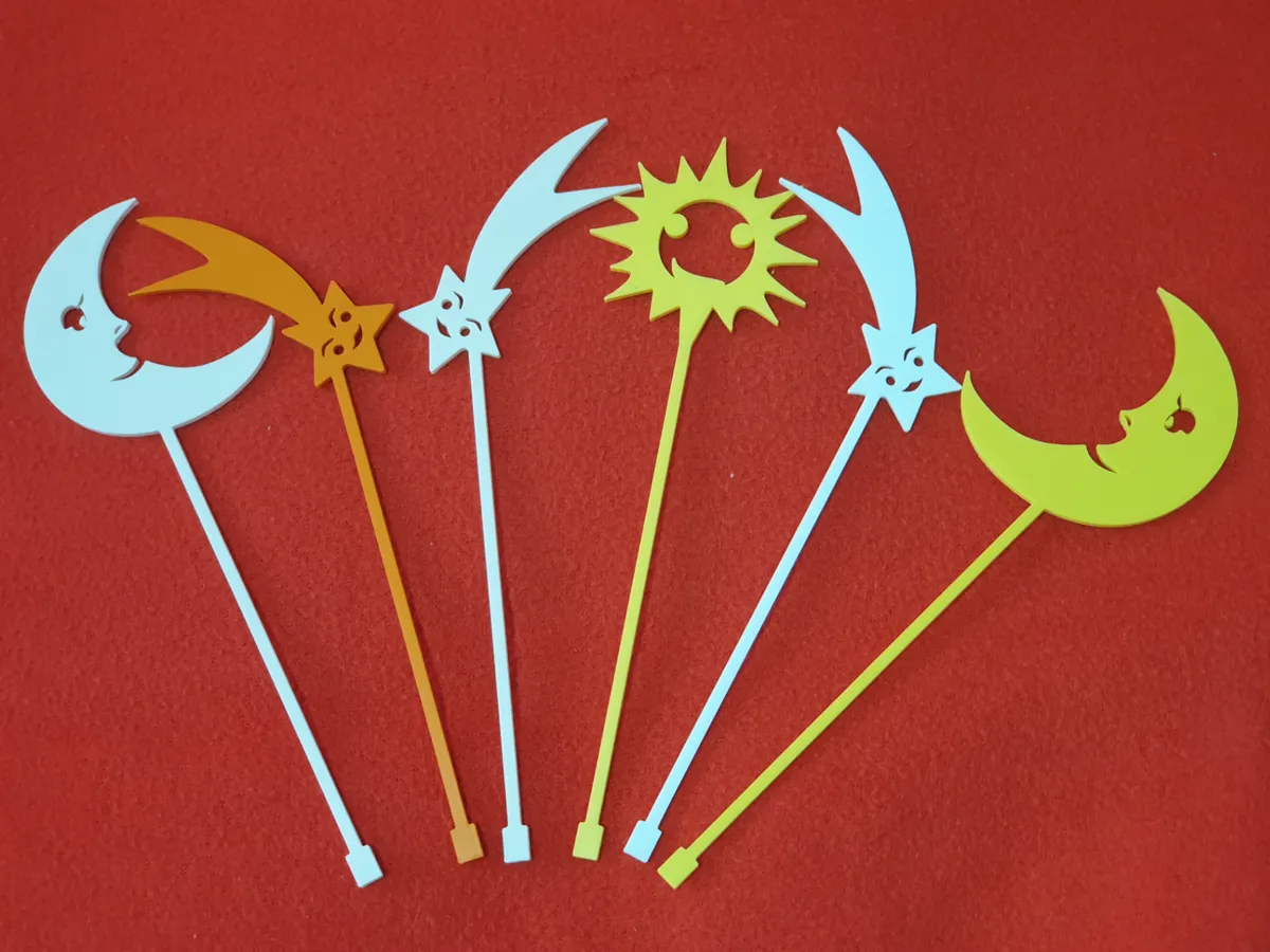 The Moon, The Sun and The Shooting Star stirrers! - Free 3D Print Model ...