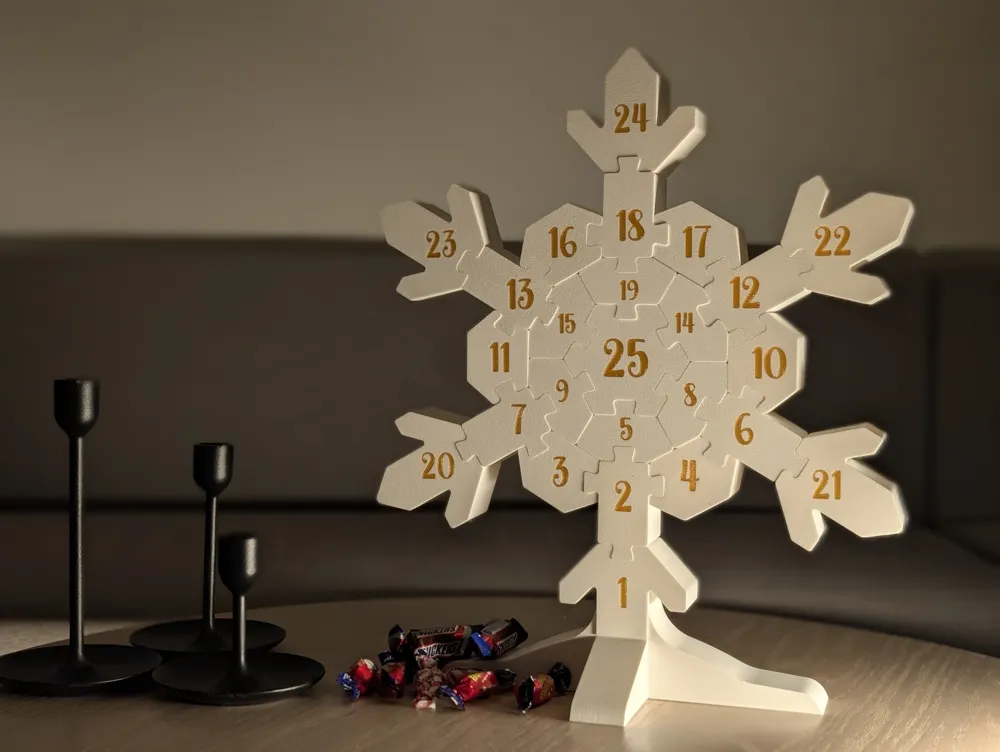 Advent Calendar | Snowflake - Free 3D Print Model - MakerWorld