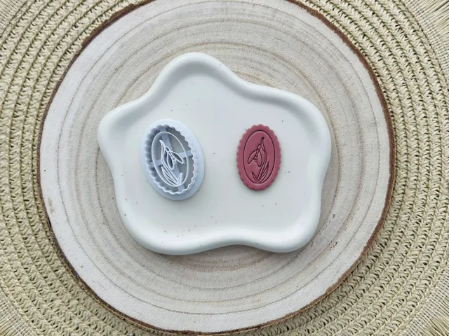 Snowdrop Polymer Clay Earrings Cutter