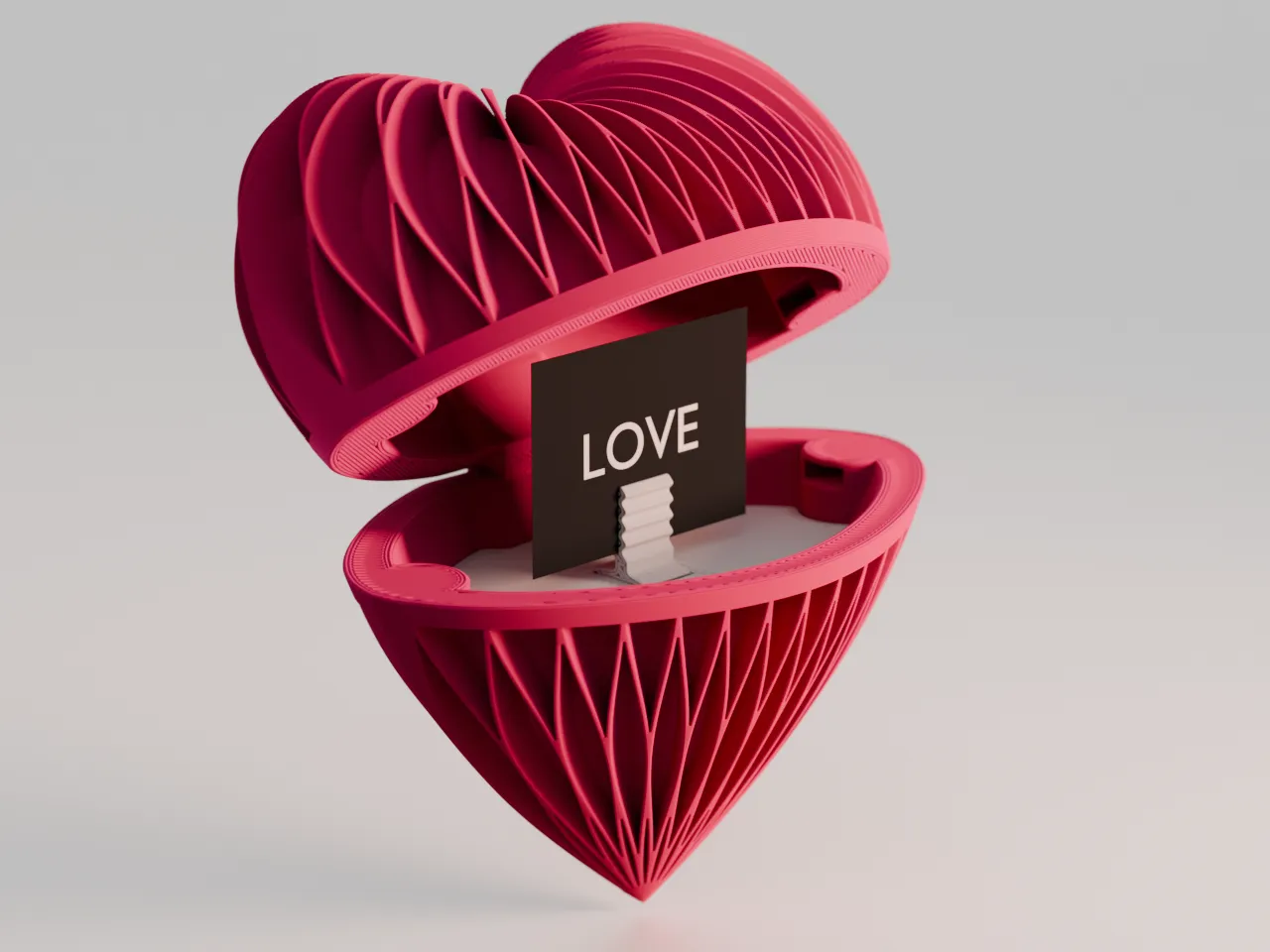 Heart Gift Box - Print-in-Place view 3