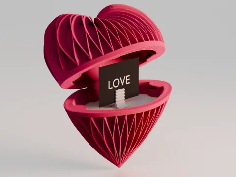 Heart Gift Box - Print-in-Place view 3