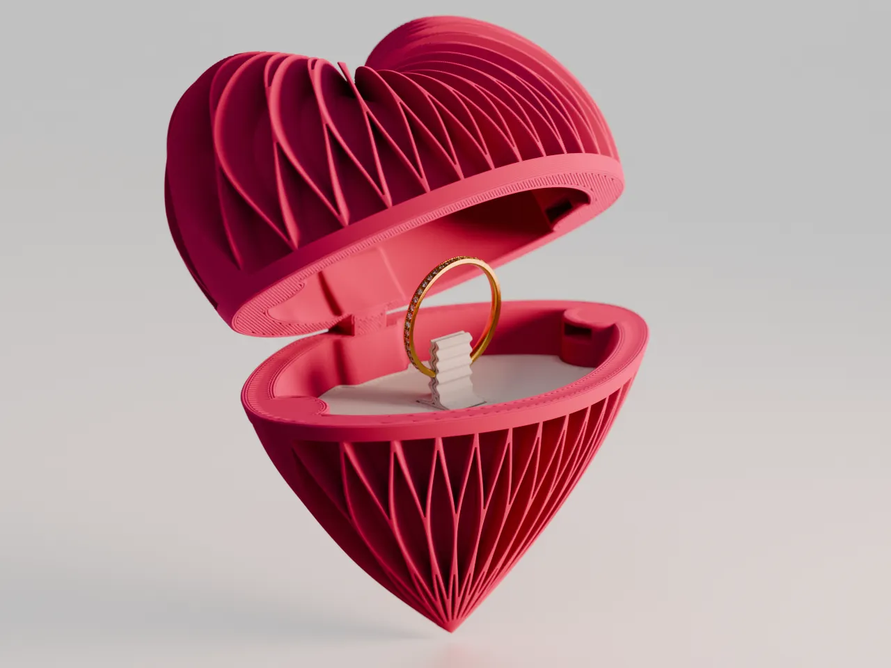 Heart Gift Box - Print-in-Place view 2