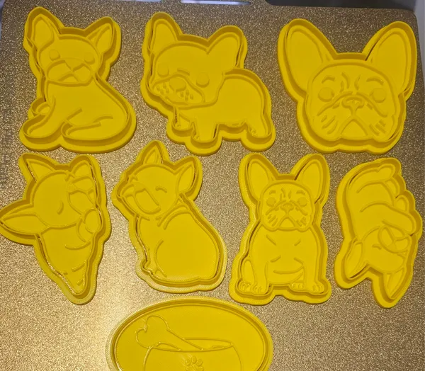 Set de 8 emporte-pièces et tampons bouledogue français