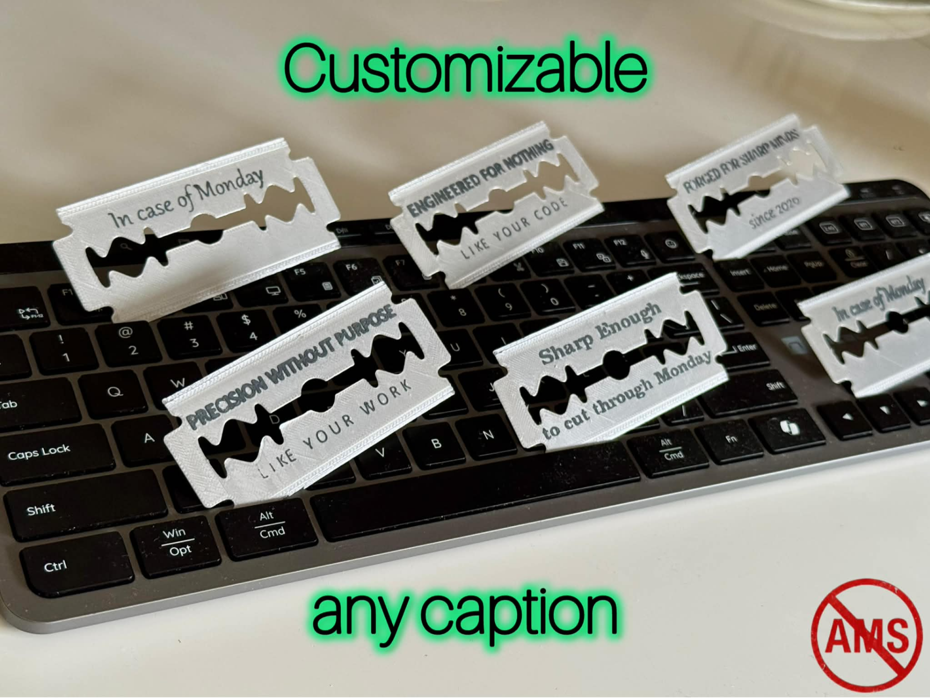 customizable razor blade for fools day office joke