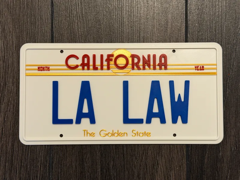 LA LAW License Plate