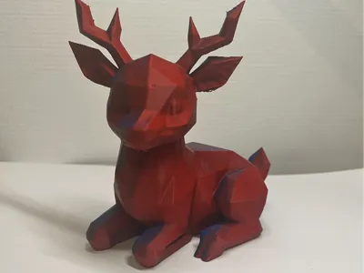 Cute Polygon Christmas Deer