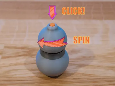 Gourd Fidget Toy - Clicker & Spinner (608 bearing)