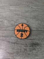 Basketball keychain one sided name and number