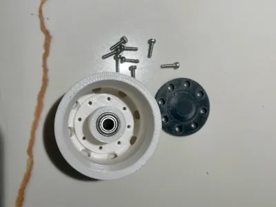 RC 1:14 scale front wheel hub + tire