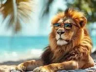 Pixelated Cool Lion