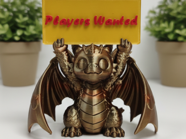 Office Dragon Desk Buddy Sign Holder 