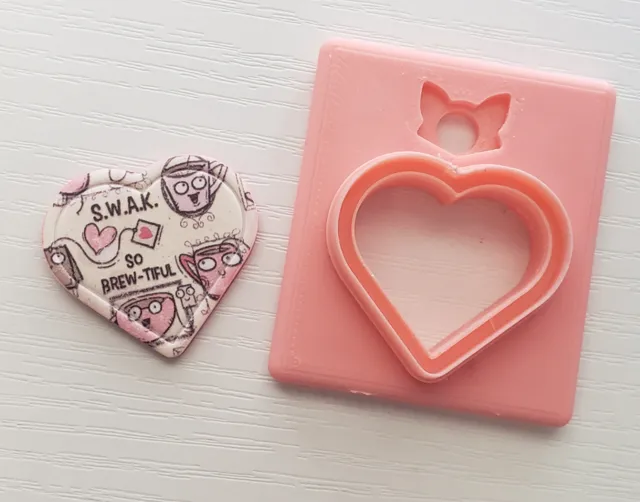 Framed Valentine Heart Polymer Clay Earring Cutter