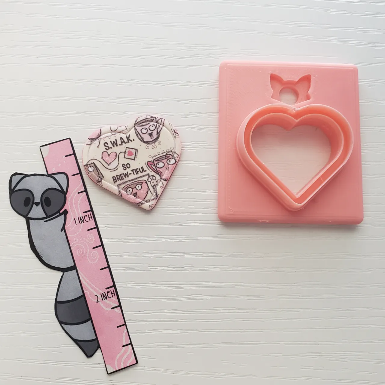 Framed Valentine Heart Polymer Clay Earring Cutter view 4