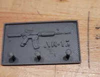 Porte-clés silhouette de fusil gravé — photo 2