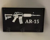 Porte-clés silhouette de fusil gravé — photo 3
