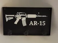 Porte-clés silhouette de fusil gravé — photo 1