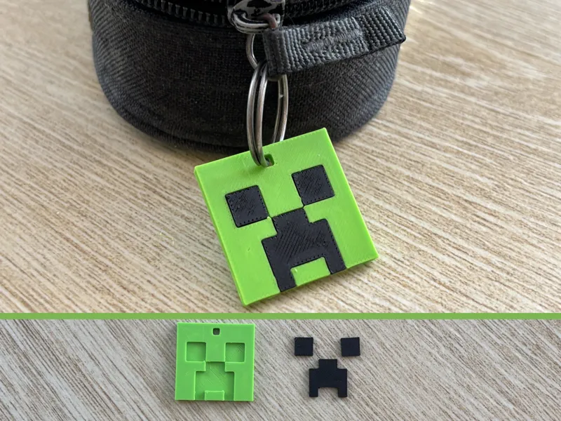 8-bit Creeper Multipart Keychain