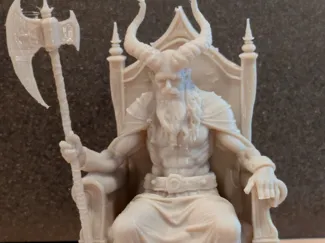 3D Dreams Horned Warlock on Throne