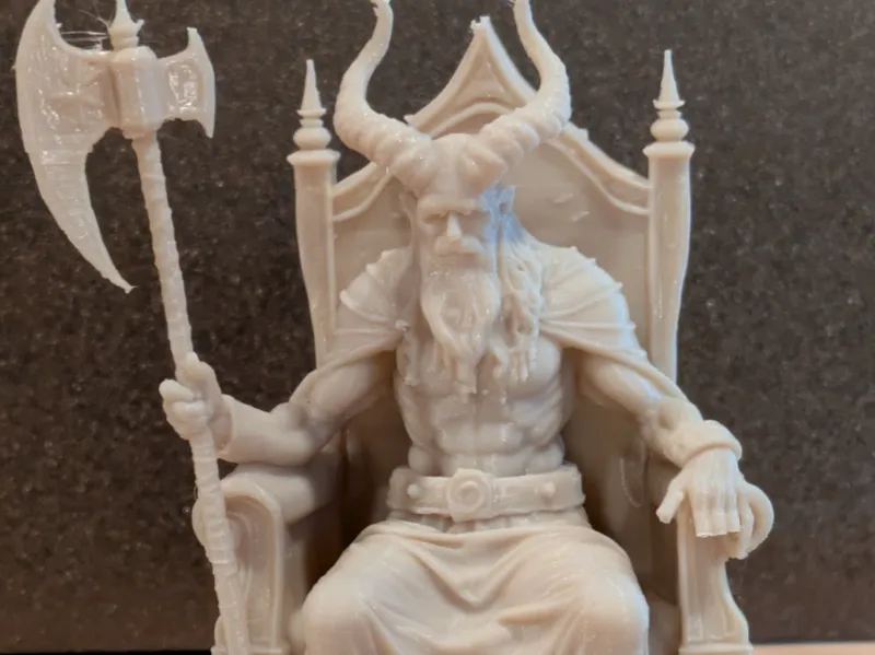 3D Dreams Horned Warlock on Throne