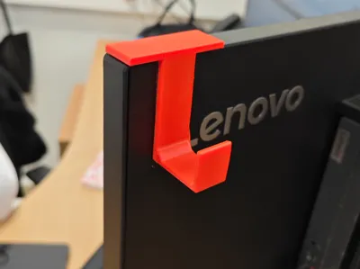Headphone holder on monitor