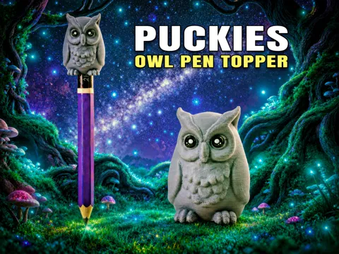 Caja o estuche: Cute Owl Pen Topper (Puckies Collection) — referencia de MakerWorld