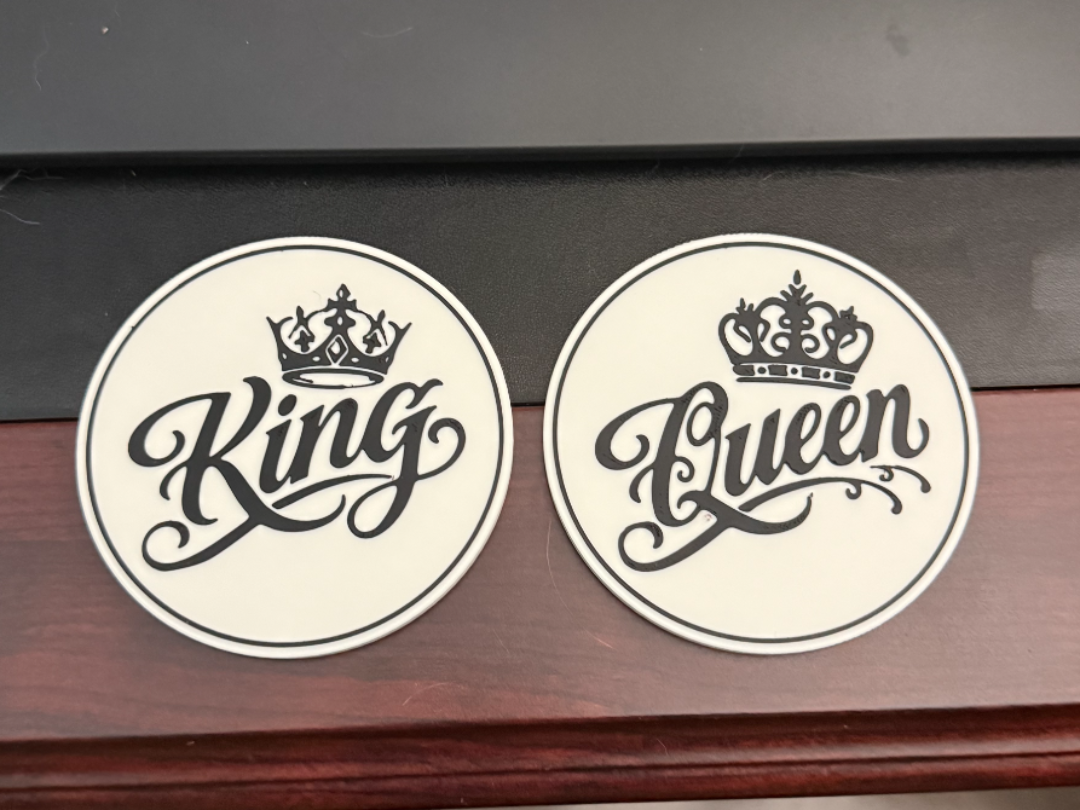 KING AND QUEEN COASTERS 