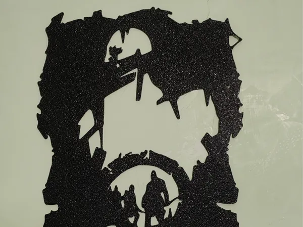 Silhouette murale Kratos et Atreus