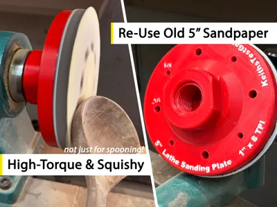 Lathe Sanding Plate for 5-inch Sandpaper Discs