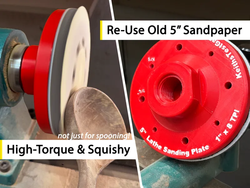 Lathe Sanding Plate for 5-inch Sandpaper Discs