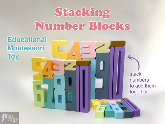 Stacking Number Blocks - Montessori Math Toy