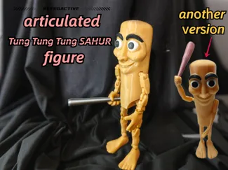articulated Tung Tung Tung SAHUR figure flexi