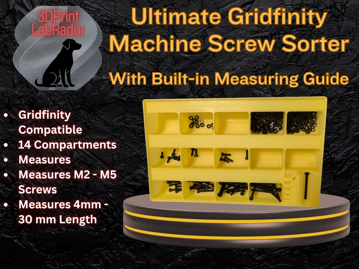 Gridfinity Sorter with Built-in Measuring Guide