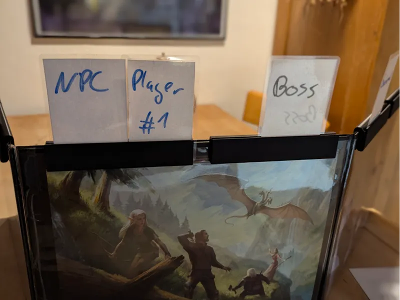 DM Screen Card Holder for Initiative Tracking