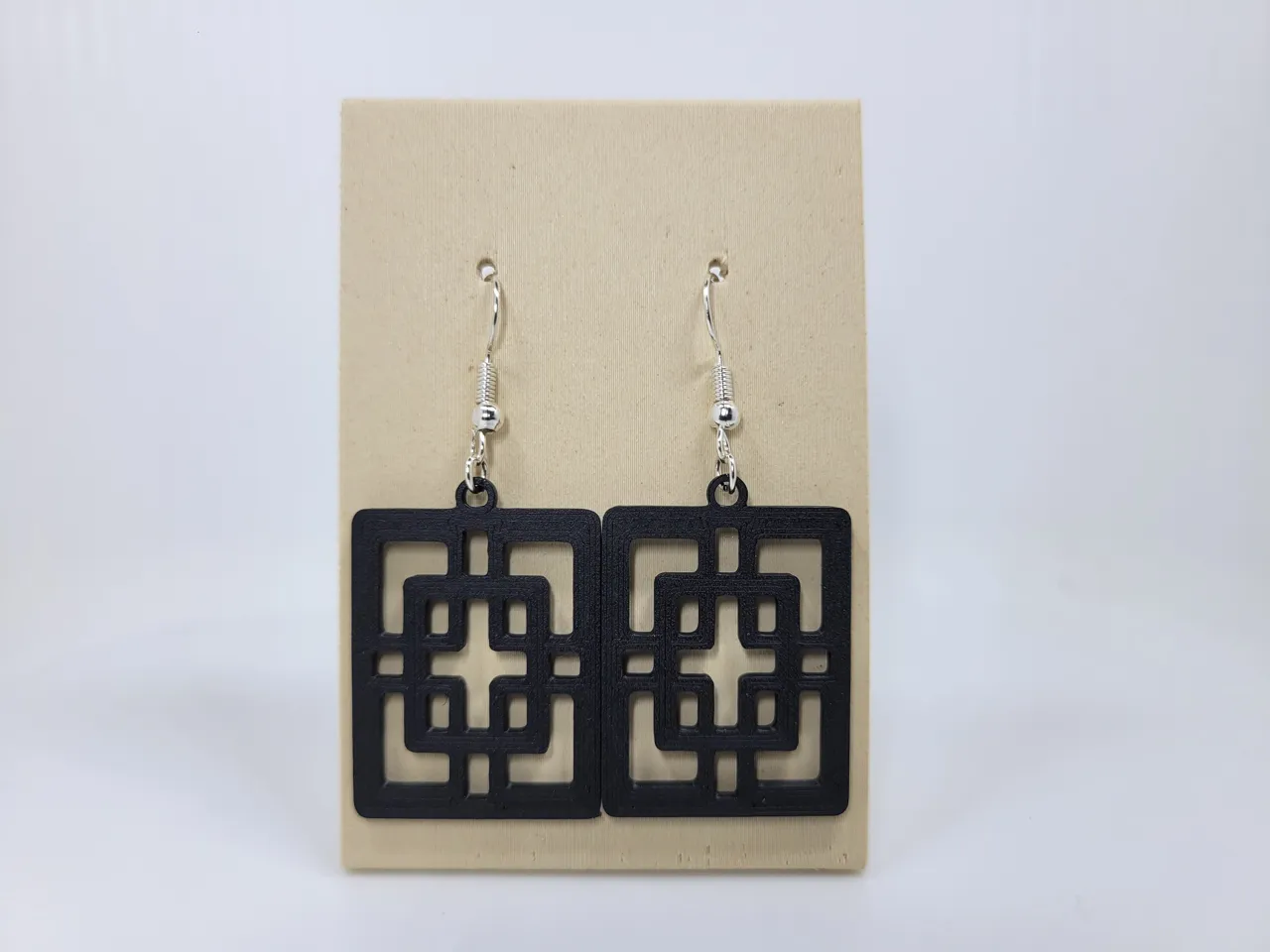 Geometric rectangles earrings view 2