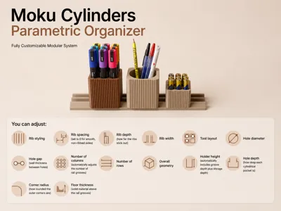 Moku Cylinders Parametric Organizer