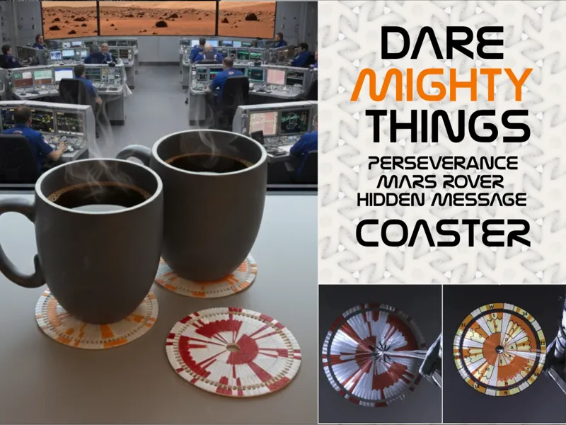 Mars Rover Hidden Message Parachute Coaster