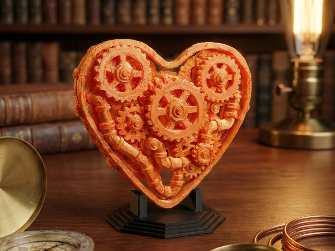 Steampunk Mechanical Heart – Industrial Desk Decor
