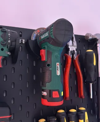 Skadis support for Parkside 12VTeam Angle Grinder